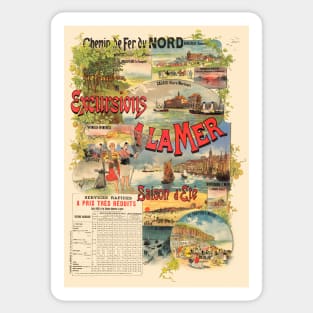 Excursions à la Mer France Vintage Poster 1891 Sticker